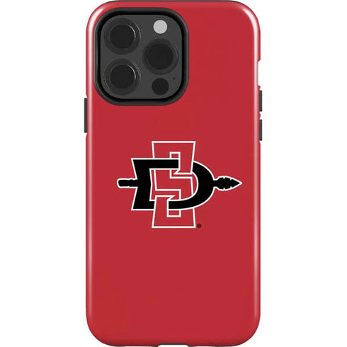 San Diego State University Aztecs Red Logo iPhone 15 Pro Impact Case